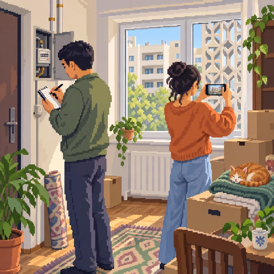 Recording meter readings when moving in